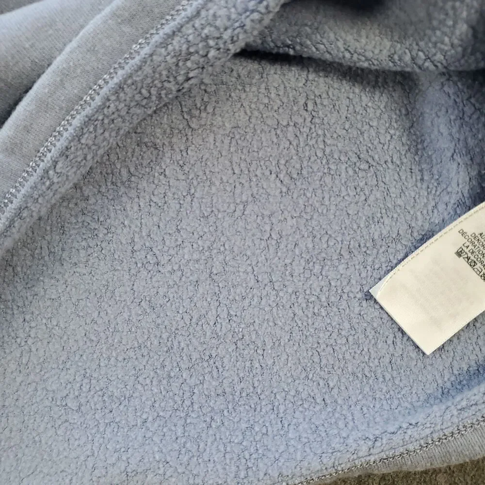 True Religion Mock Neck Oversized Shirt Mens Size Large Blue Fleece Lining